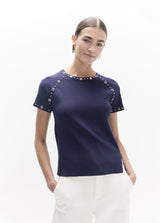 Round and square studded t-shirt