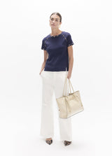 Round and square studded t-shirt