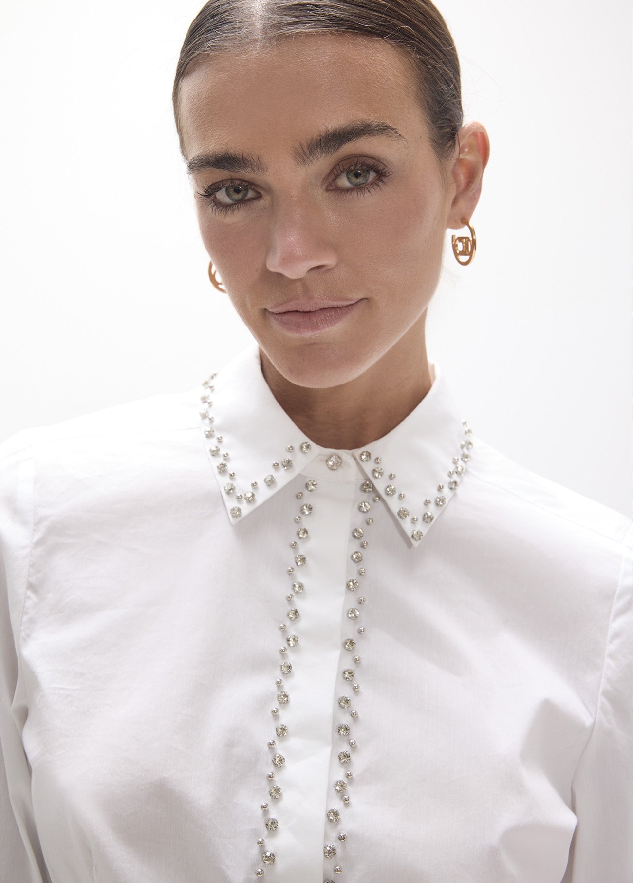 White fitted poplin shirt
