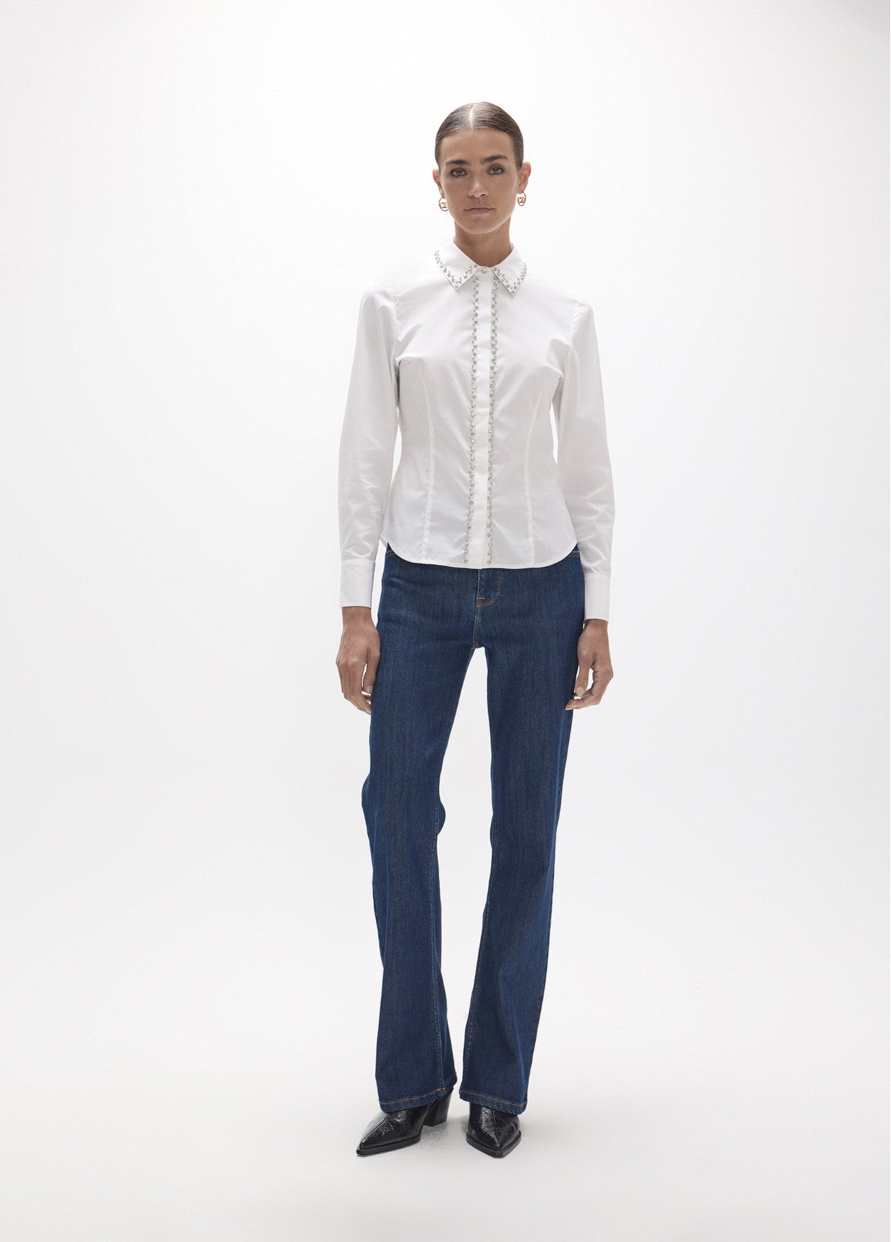 White fitted poplin shirt