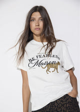 Basic crewneck t-shirt, with positioned graphic on the front:   maison