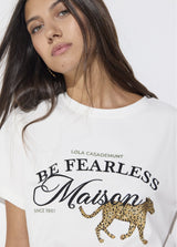 Basic crewneck t-shirt, with positioned graphic on the front:   maison