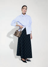 Poplin shirt with rhinestone detail all over