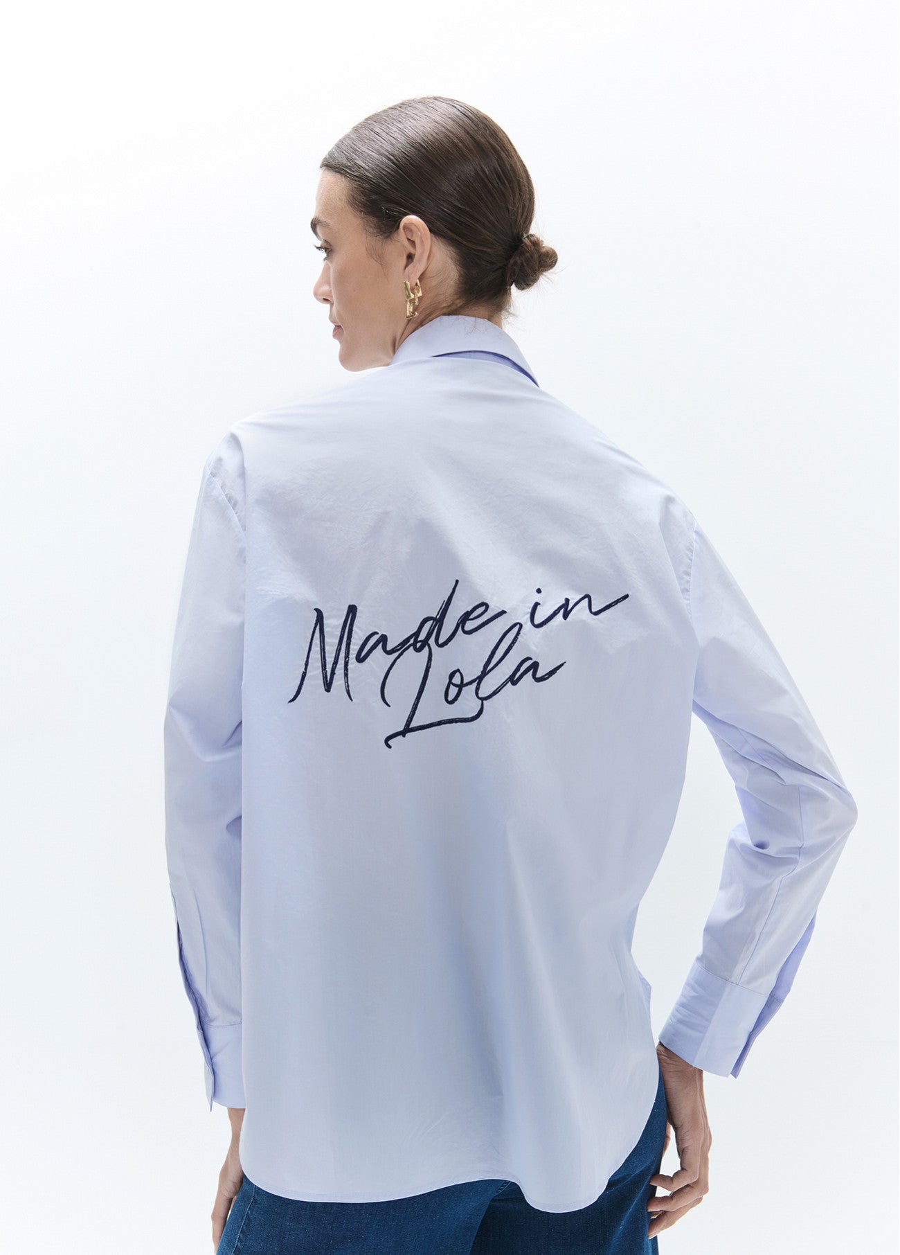 Poplin shirt with details and patches