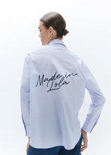 Poplin shirt with details and patches