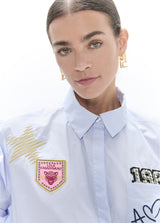 Poplin shirt with details and patches