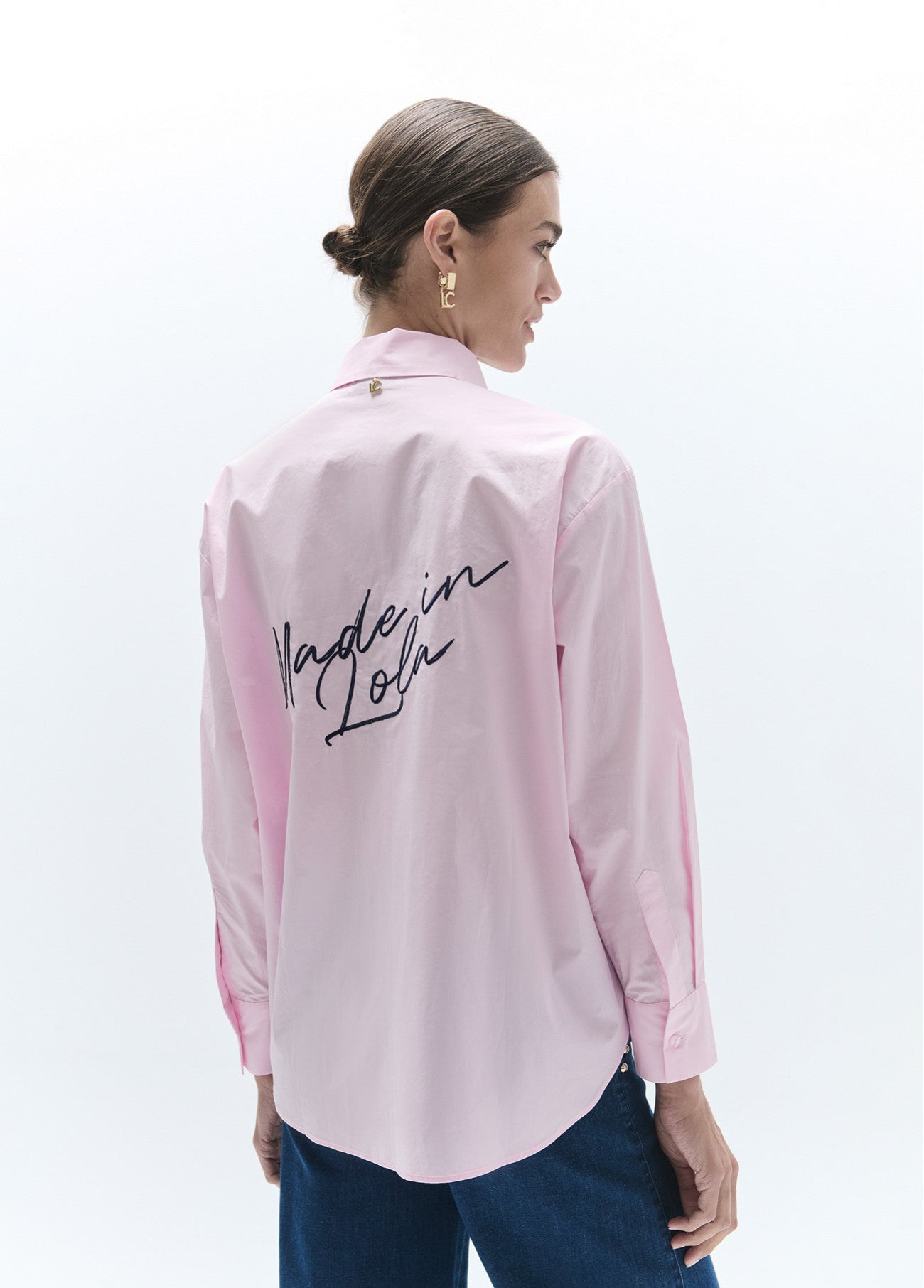 Poplin shirt with details and patches