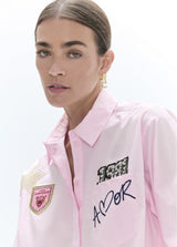 Poplin shirt with details and patches