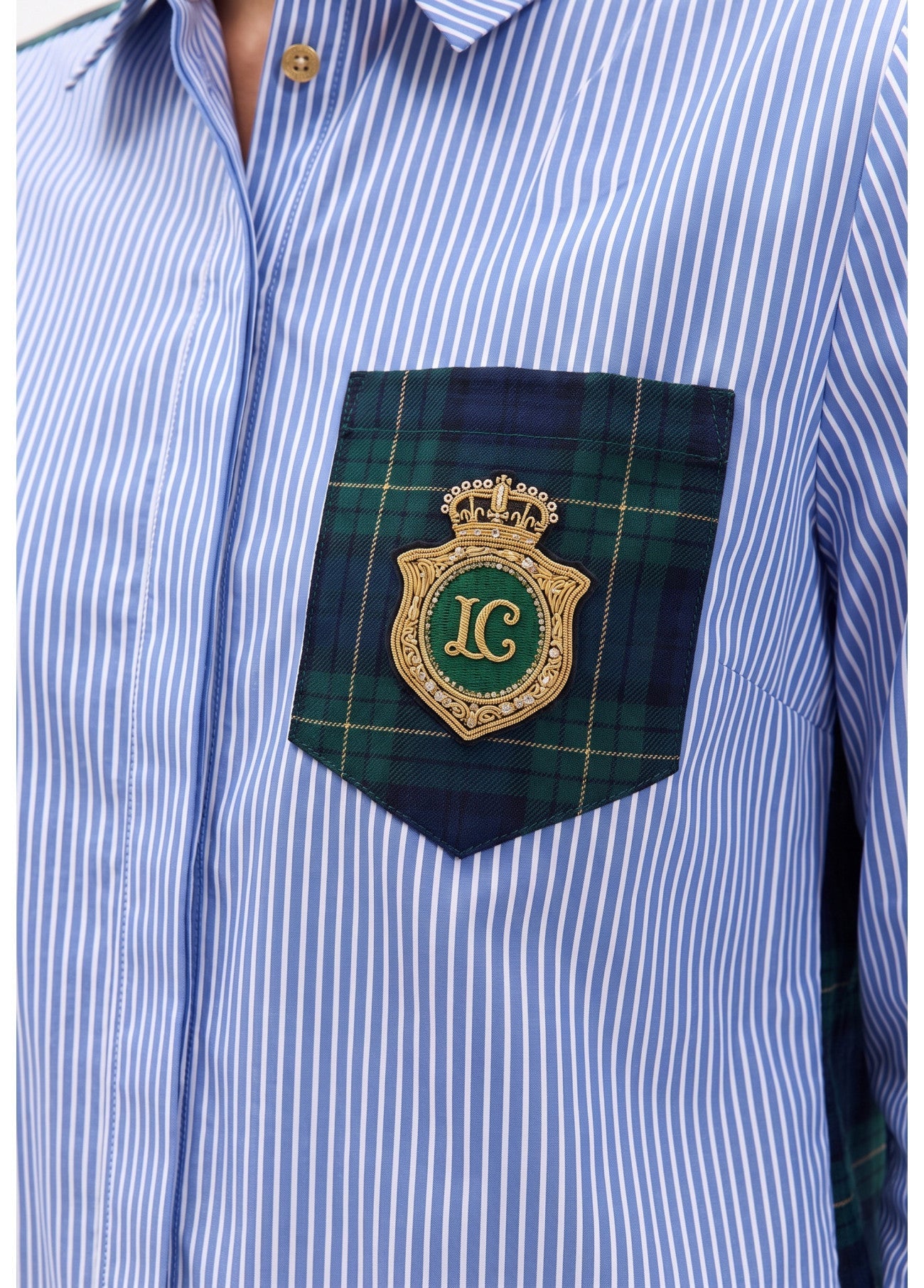 Tartan striped combo shirt