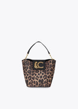 Crossbody bag with chain detail and leopard logo