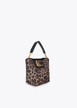 Crossbody bag with chain detail and leopard logo