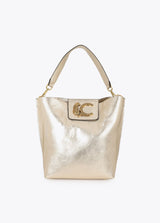 Shopper with chain detail and leopard logo