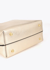 Shopper with chain detail and leopard logo