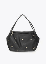 Multi-studded leather effect shopper