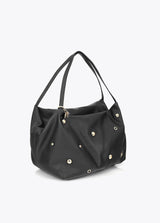 Multi-studded leather effect shopper