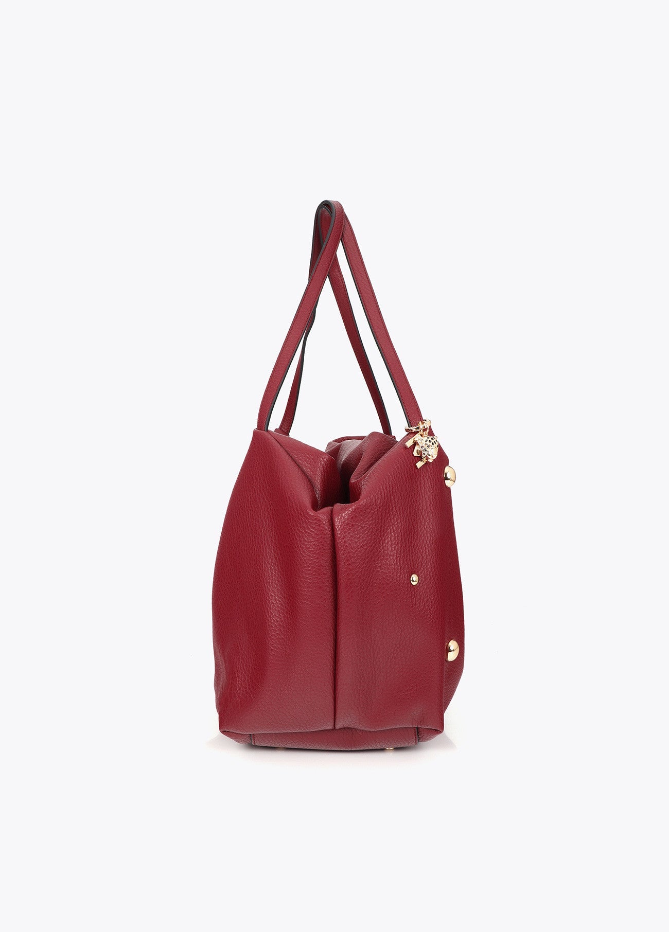 Multi-studded leather effect shopper