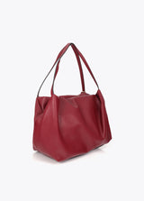 Multi-studded leather effect shopper