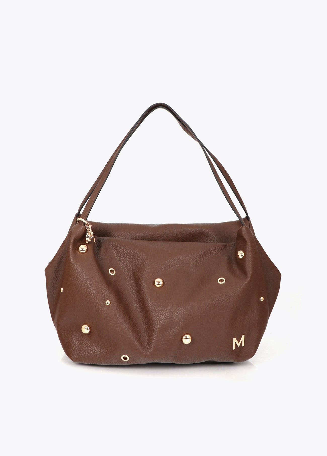 Multi-studded leather effect shopper