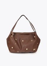 Multi-studded leather effect shopper