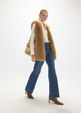 Padded biker short anorak with belt