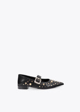 Flat shoe with leopard stud detail