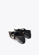 Flat shoe with leopard stud detail