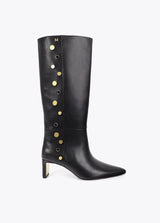 High boot with jewel application detail