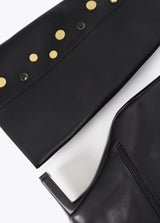 High boot with jewel application detail