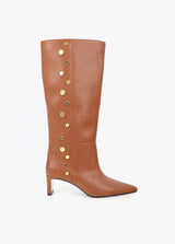 High boot with jewel application detail