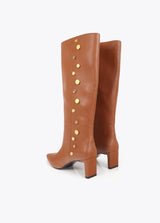 High boot with jewel application detail
