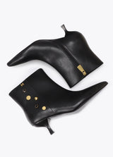 Heel ankle boots with jewel appliqué detail