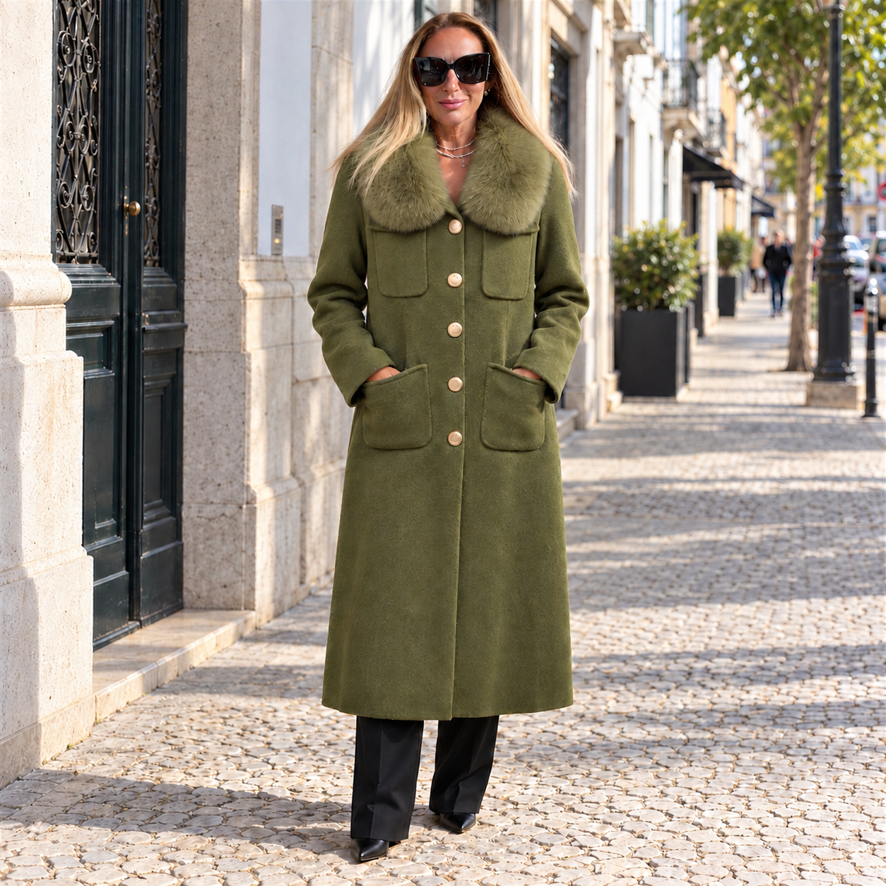 Casaco Millie MAPO — GREEN 01 MAE — gola conforme camel aprovada