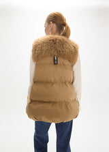 Colete camel de pelo sintético Lola Casademunt MF2601009, fotografia 5