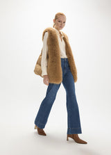 Colete camel de pelo sintético Lola Casademunt MF2601009, fotografia 6